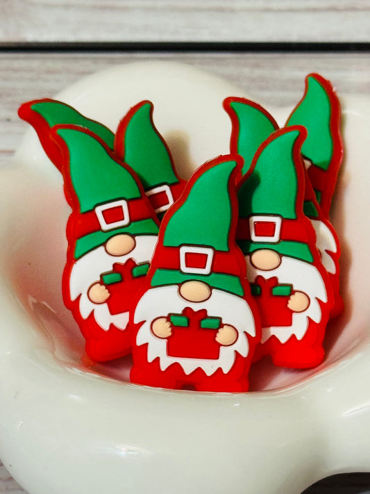 Christmas gnome silicone bead