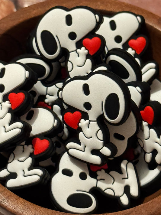 Snoop with a Heart Doggie Silicone Focal bead-1