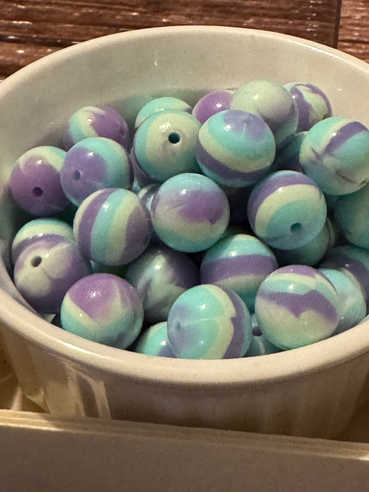 Lavender Heaven  Shiny 15mm Silicone Bead-1