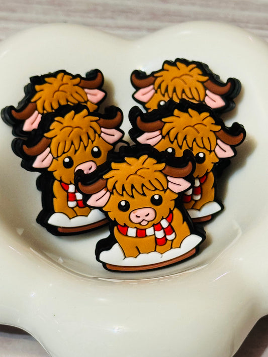 Christmas Cow Silicone Focal bead-1