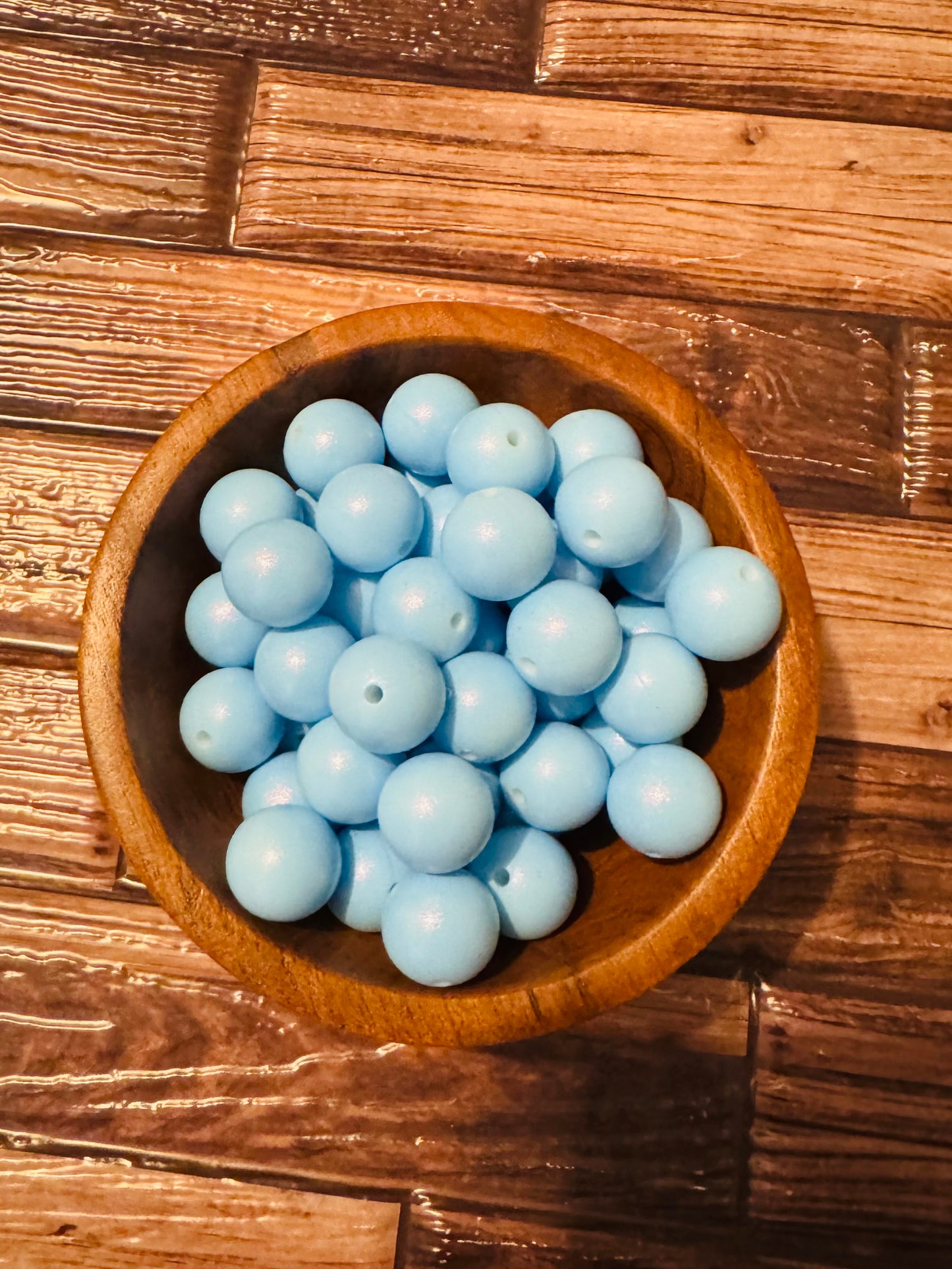 Baby’s breath Blue Opal Silicone 15mm custom color beads-10 pack