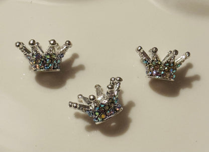 Rhinestone Large Silver  Metal Crown-1