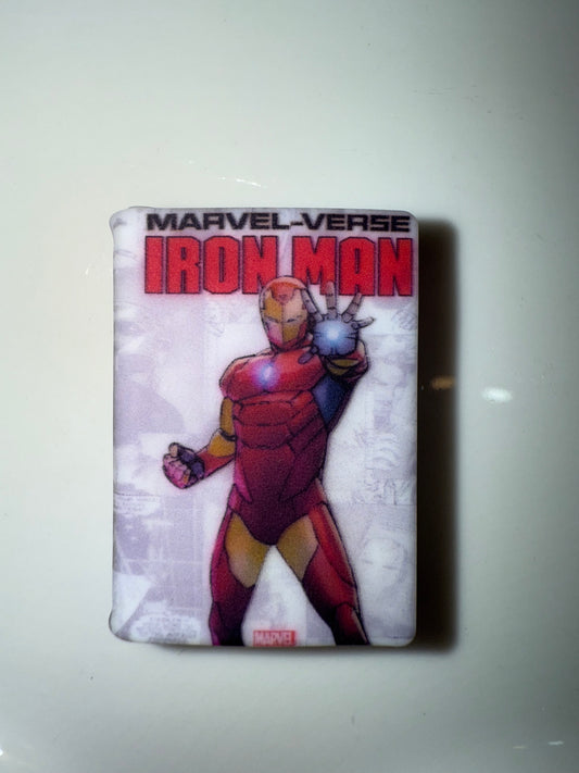 Iron man Super hero Book Silicone Focal bead-1