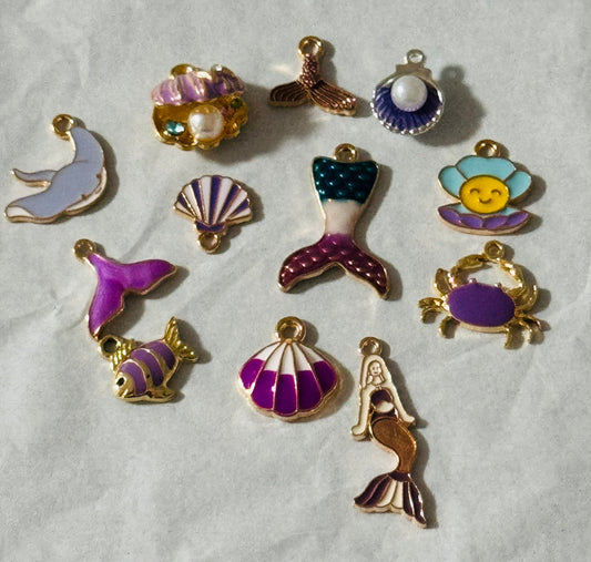 Purple Mermaid Charms & Pendants