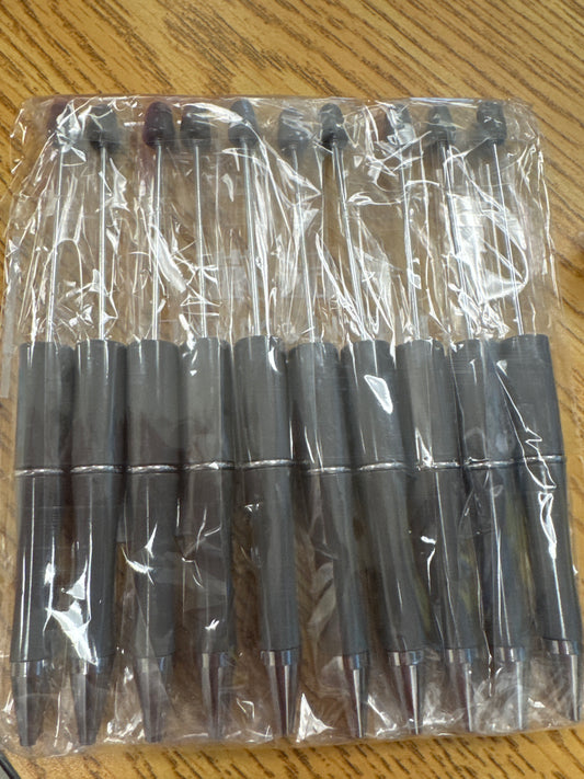 Gray beadable pen-10 Pack