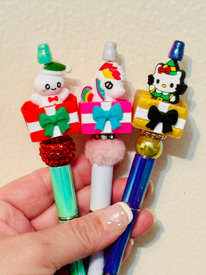 3D Hollow Gift boxes Presents with bow Silicone Focal bead-1