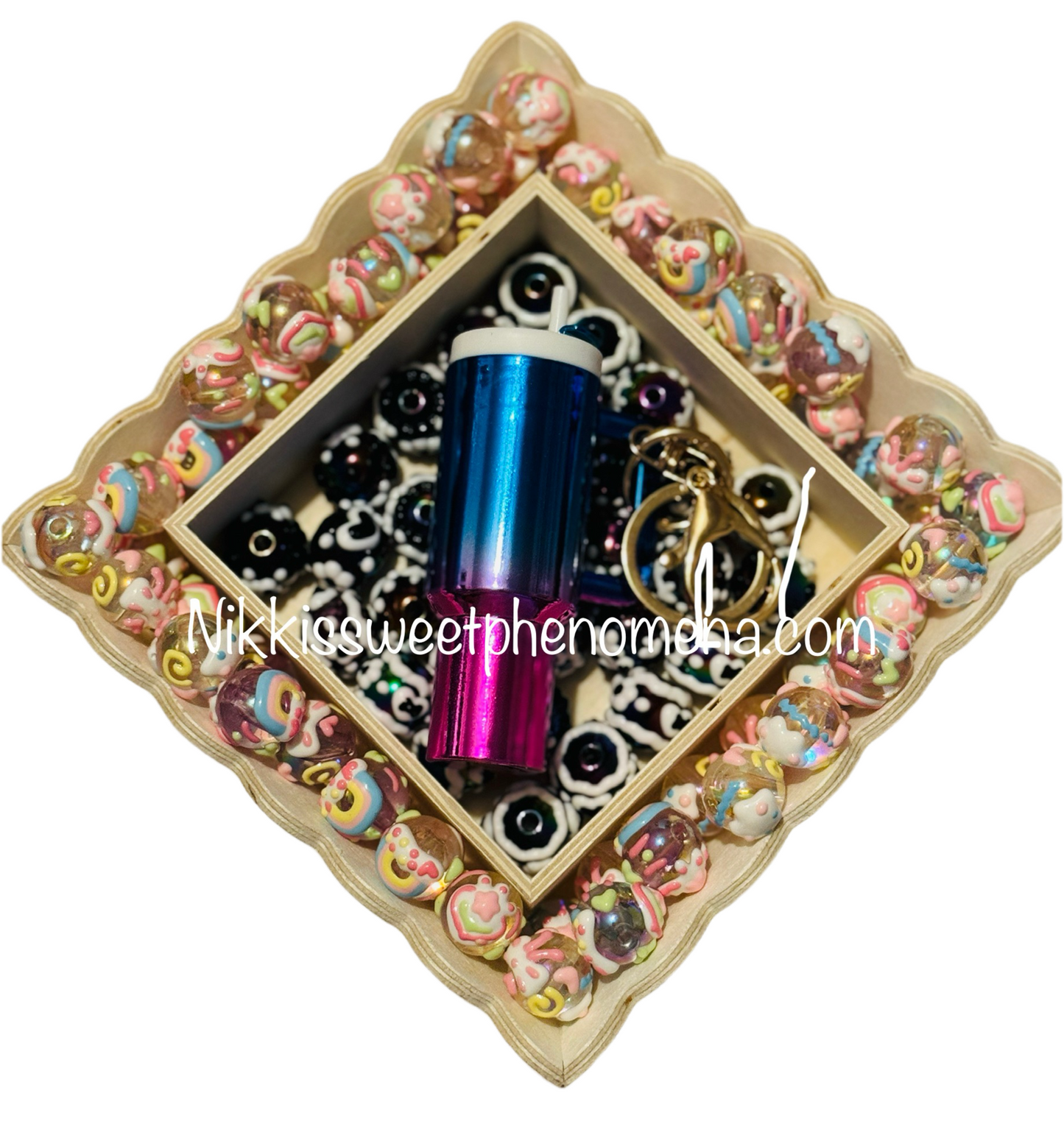 Blue & Pink Ombre Tumbler Keychain