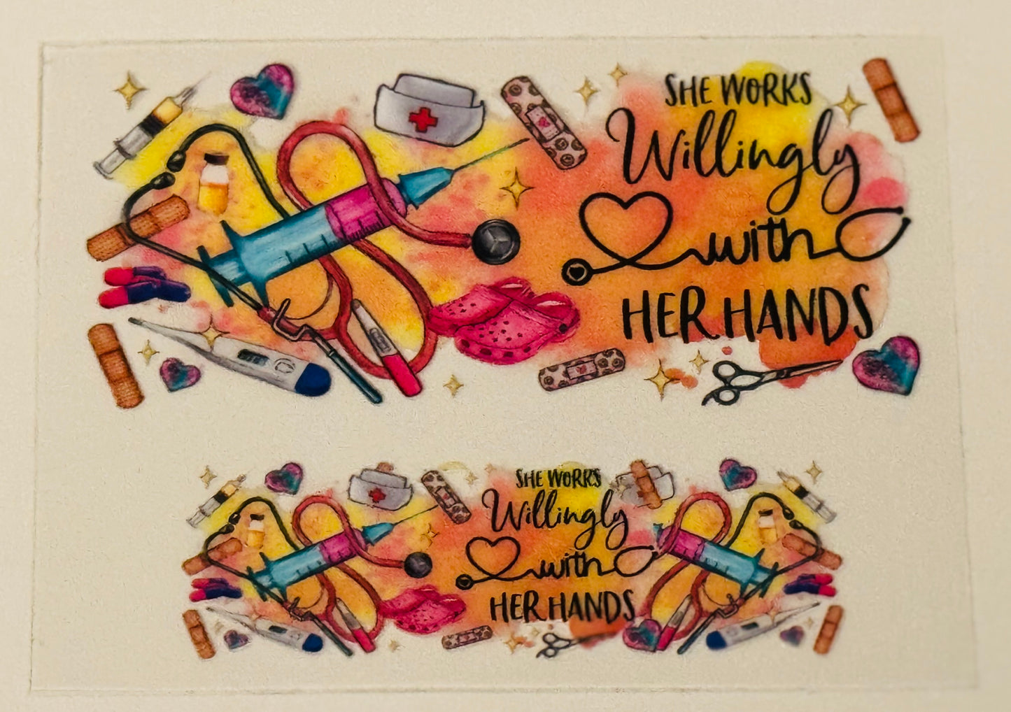 She works with her hands dtf sticker