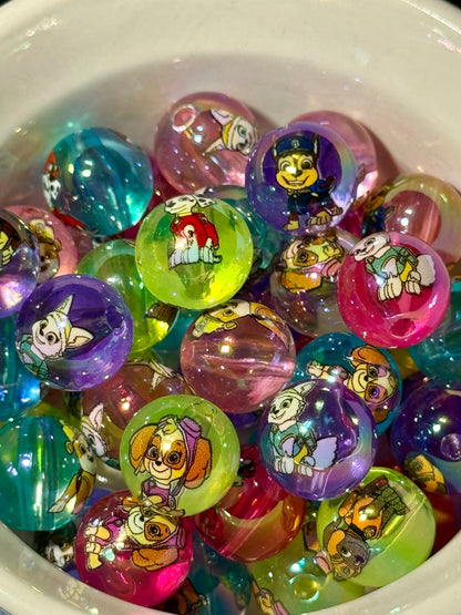 Rescue Puppys 16mm Acrylic beads-10 pack mix