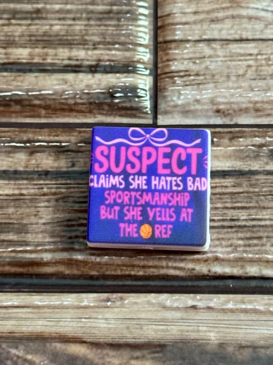 Suspect claims she hates bad sportsmanship but yells Silicone focal bead -1