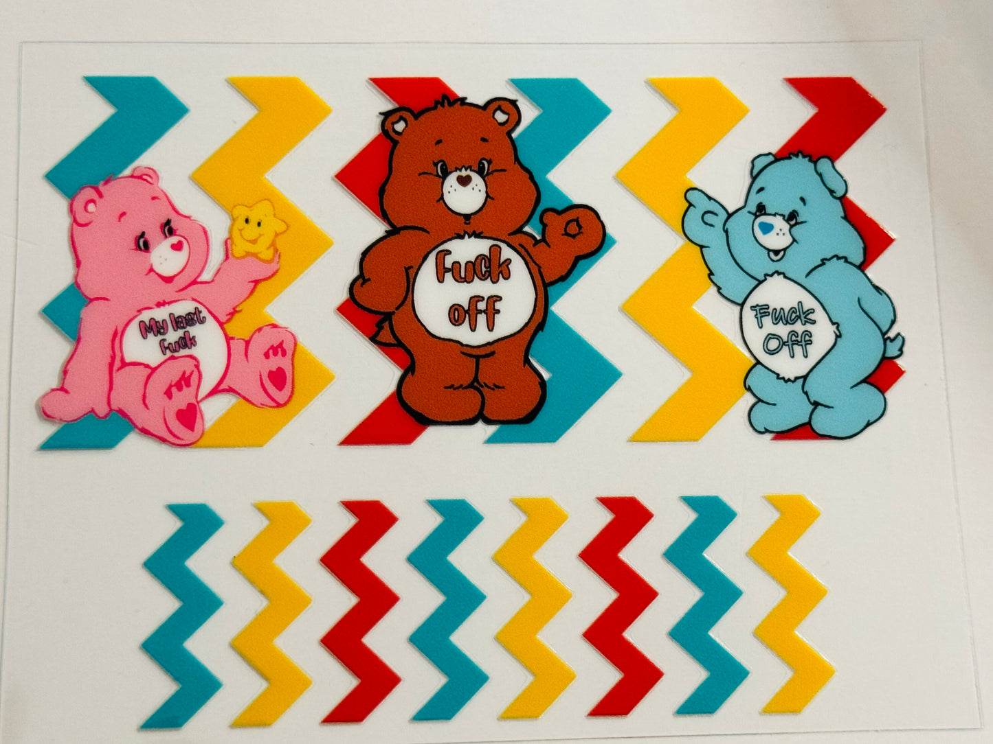 F off Bears UV DTF  for mini tumblers