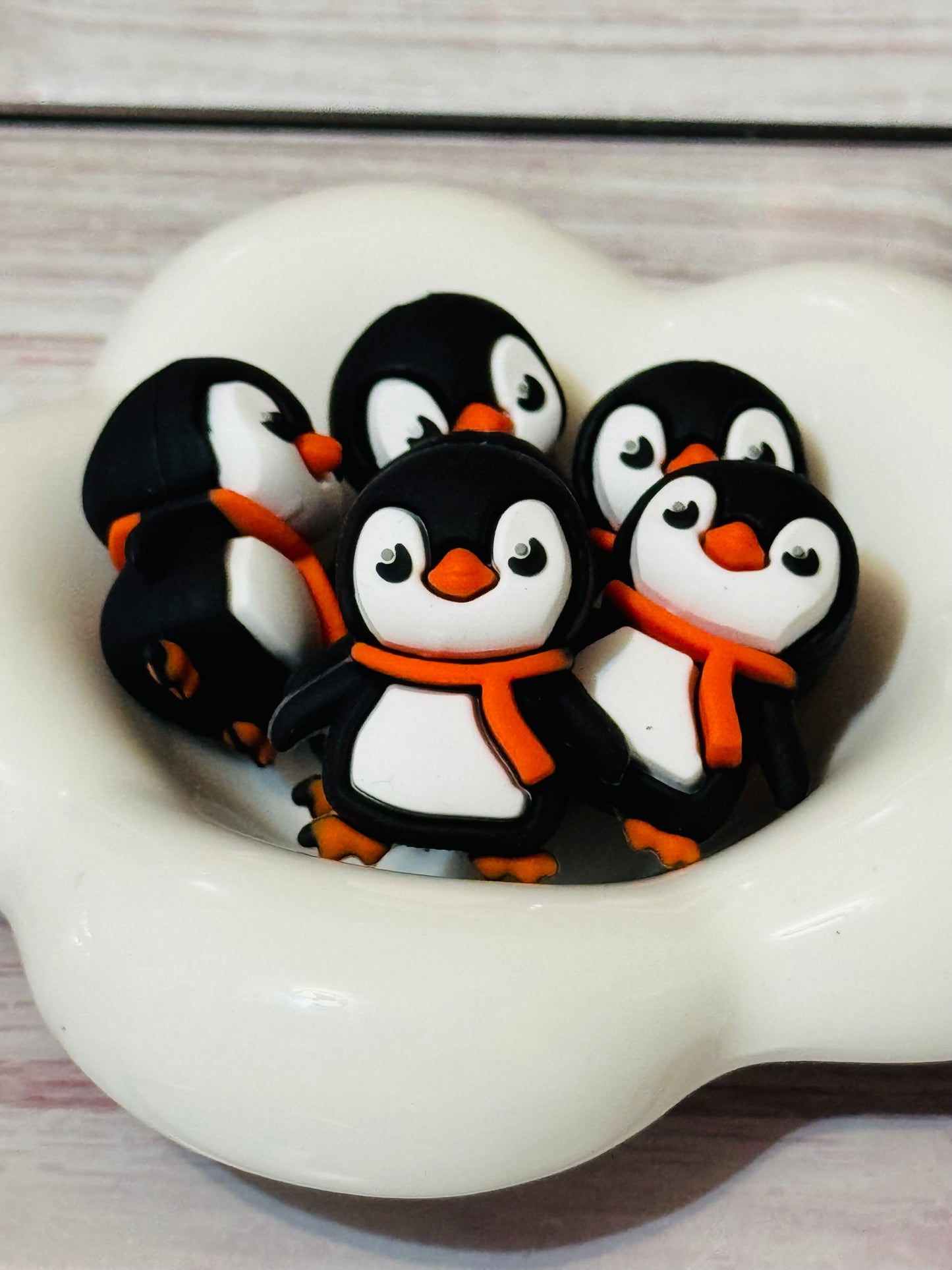 Penguin 3D Silicone Beads
