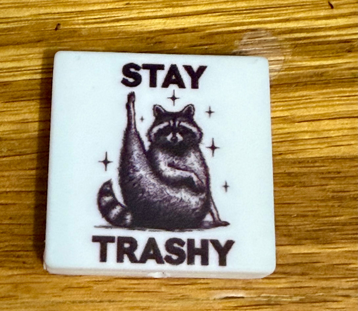 Raccoon Stay Trashy focal bead