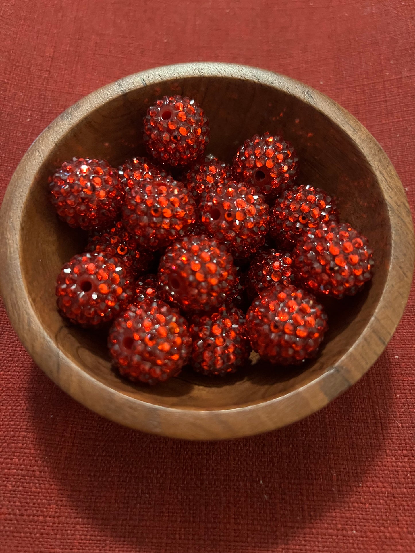 Red Wine Acrylic Rhinestone Jelly Bead 20 mm -1
