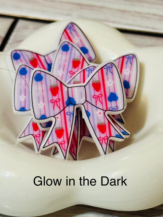 Fruit Stripes Silicone Focal bead- Glows in the Dark