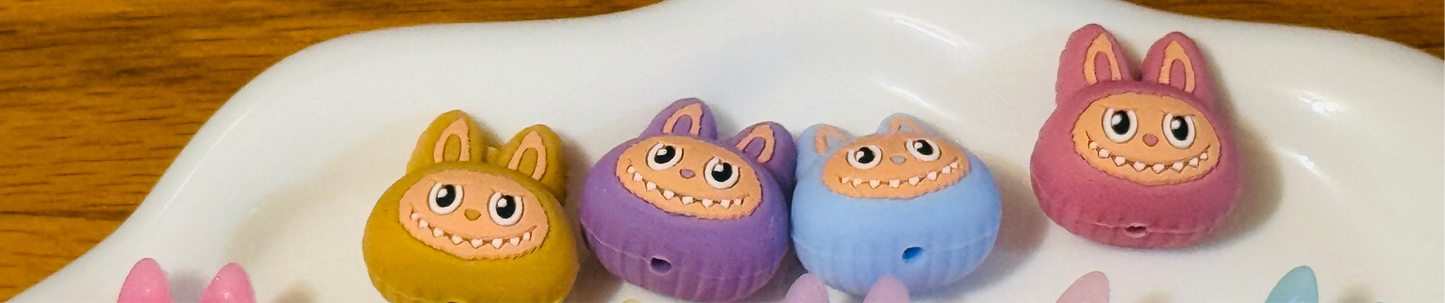 Labubu Heads Silicone  focal beads-1