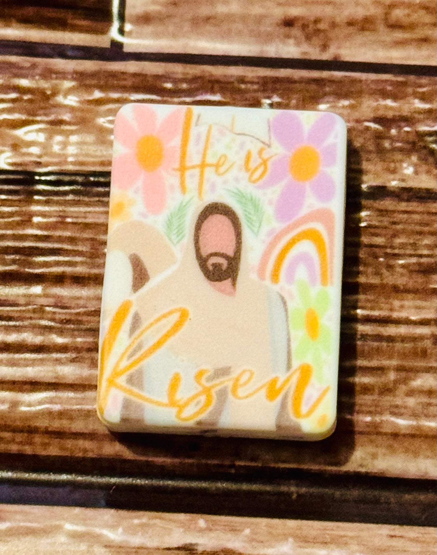 He is Risen Silicone Focal bead- 1 bead custom
