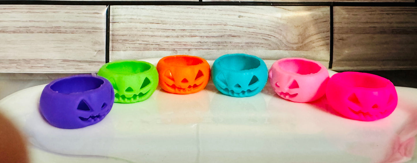 3D Halloween Hallow Pumpkin Silicone focal bead-1