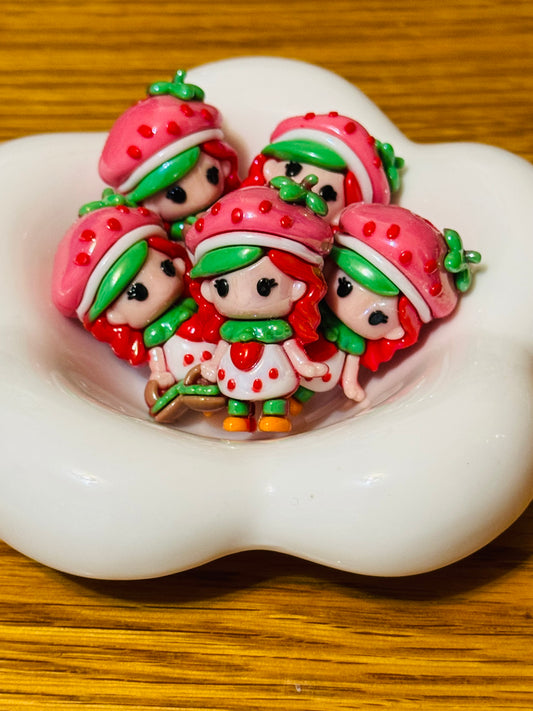 Strawberry Girl pvc 3D focal bead -1