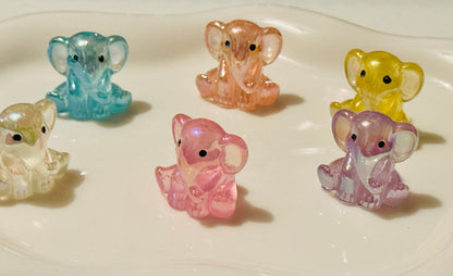 Acrylic Elephants with hole -   5 mix colors