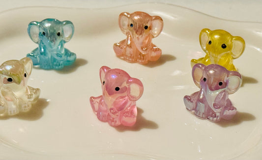 Acrylic Elephants with hole -   5 mix colors