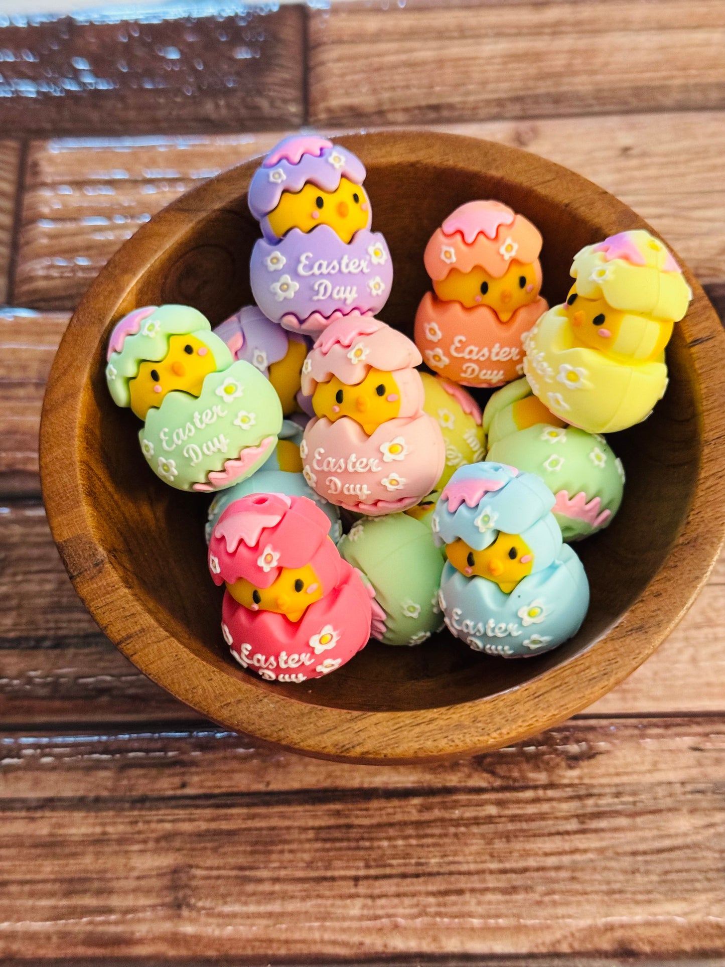 Happy Easter Day 3D Chicks Silicone-1 bead