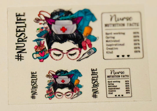 Nurse life dtf sticker