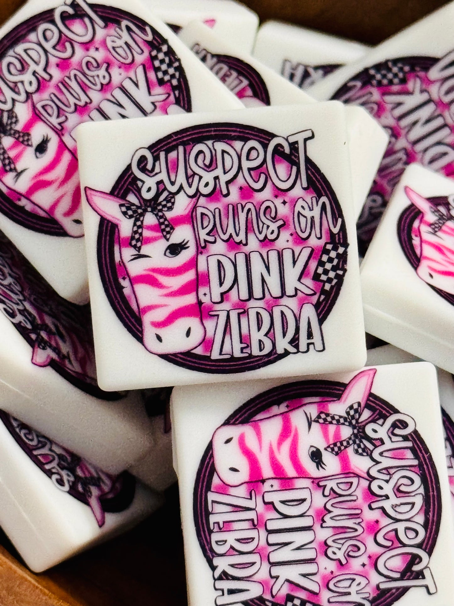 Suspect runs on Pink Zebra Silicone Bead -1