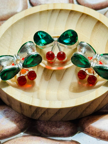 Cherry Rhinestone metal Charm for Beadable items-1