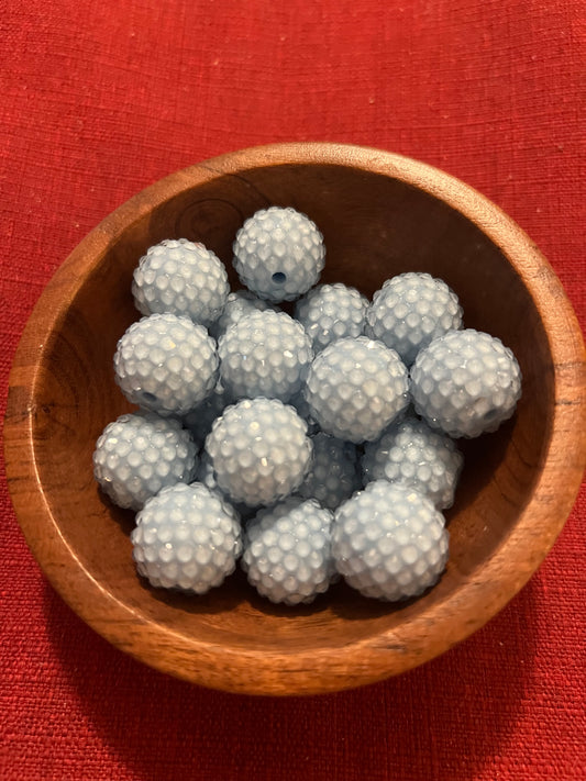 Grey skies Rhinestone Jelly 20mm bead -1