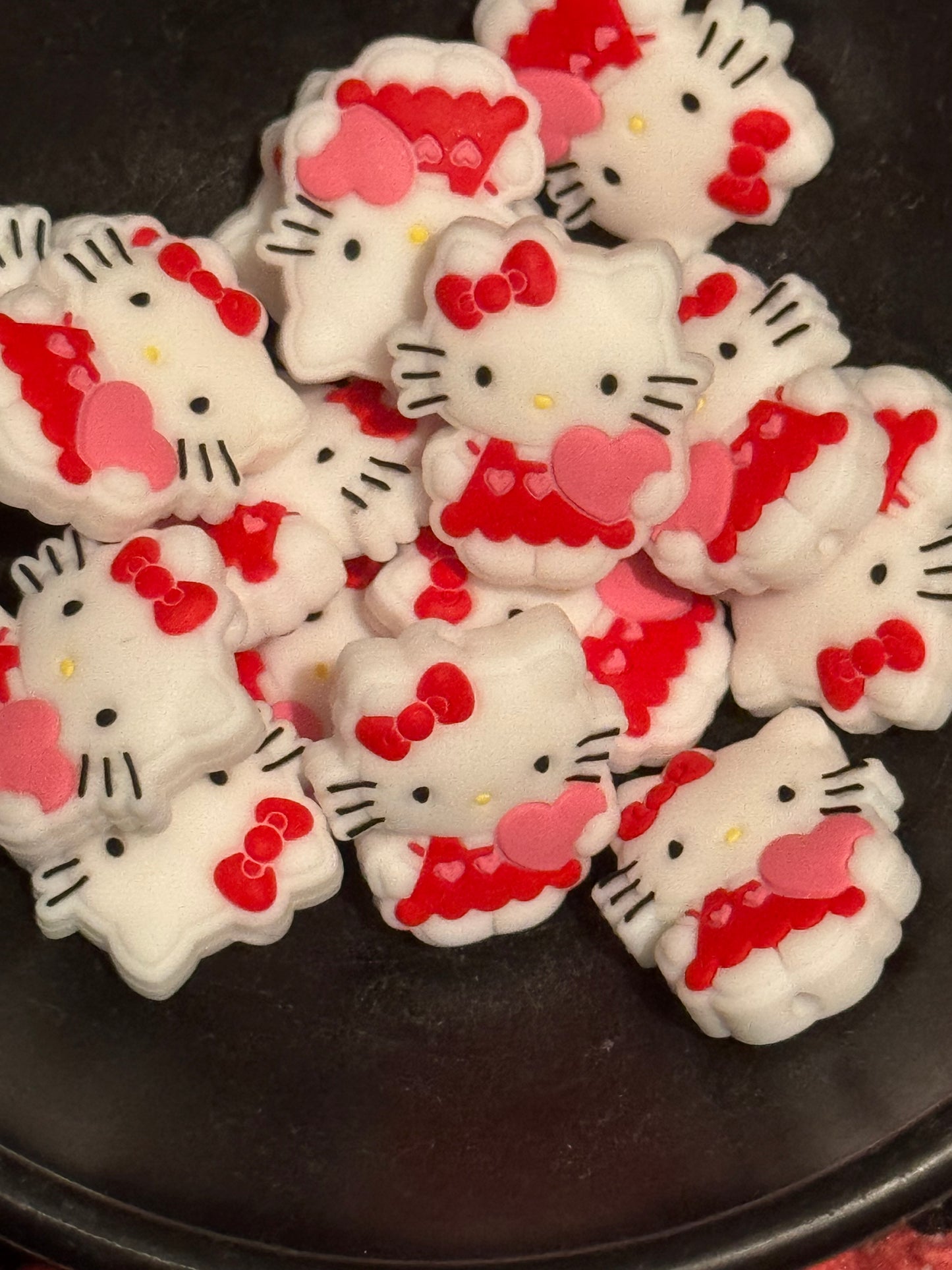 Valentine’s Day Kitty Heart Silicone focal bead custom