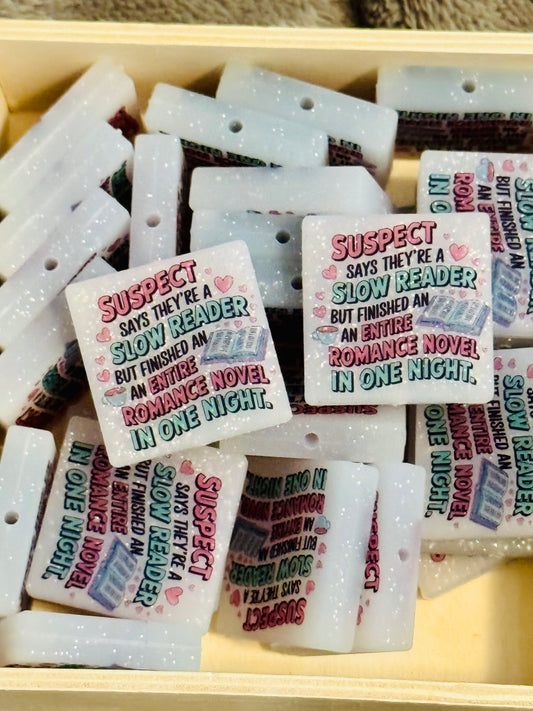 Suspect is a slow Reader but can finish a romance novel in a night Silicone focal bead-1