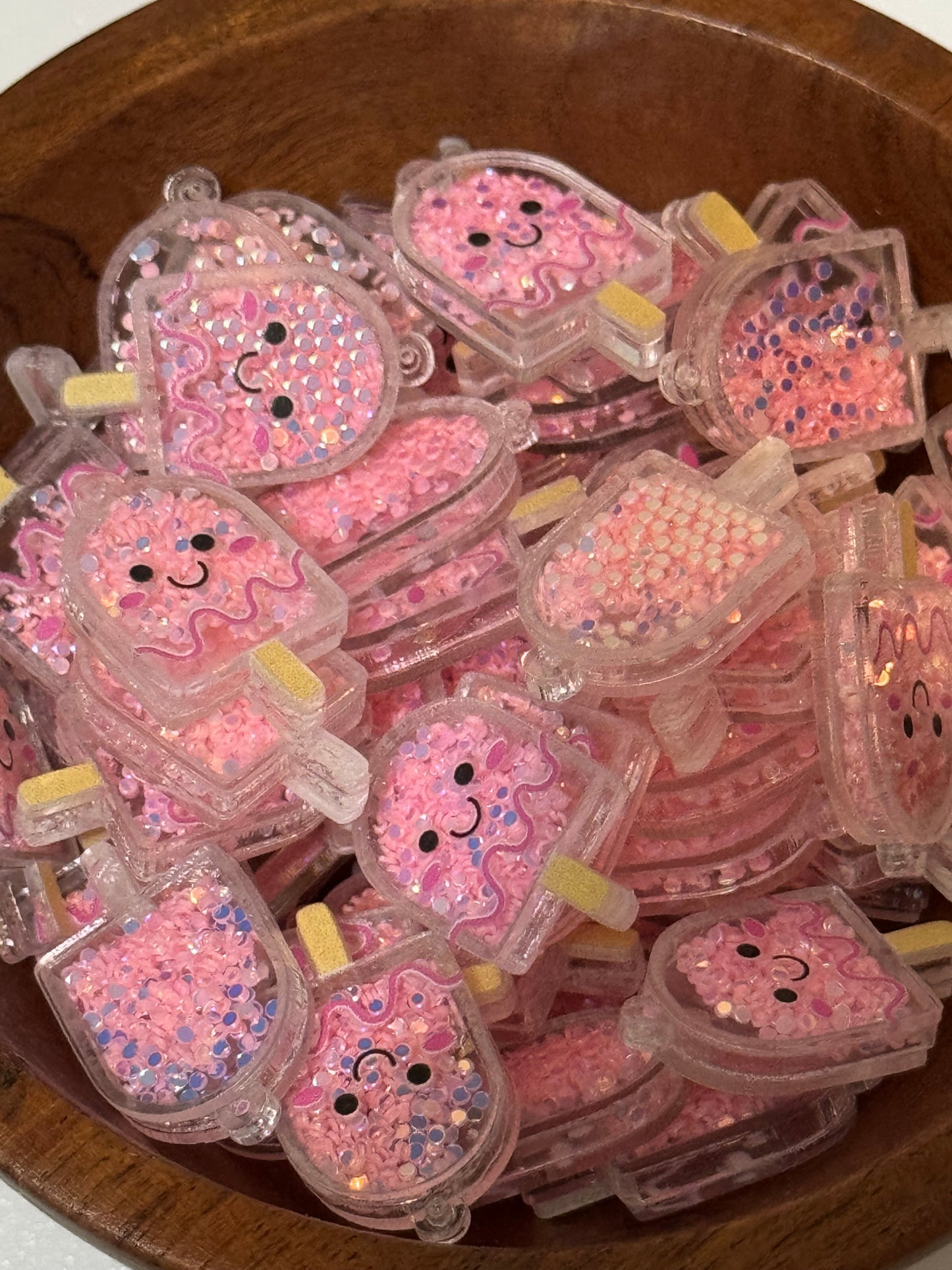 Mini Ice cream Shakers with hole to attach to keychain DIY- Set 10