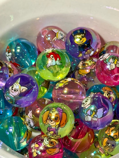 Rescue Puppys 16mm Acrylic beads-10 pack mix