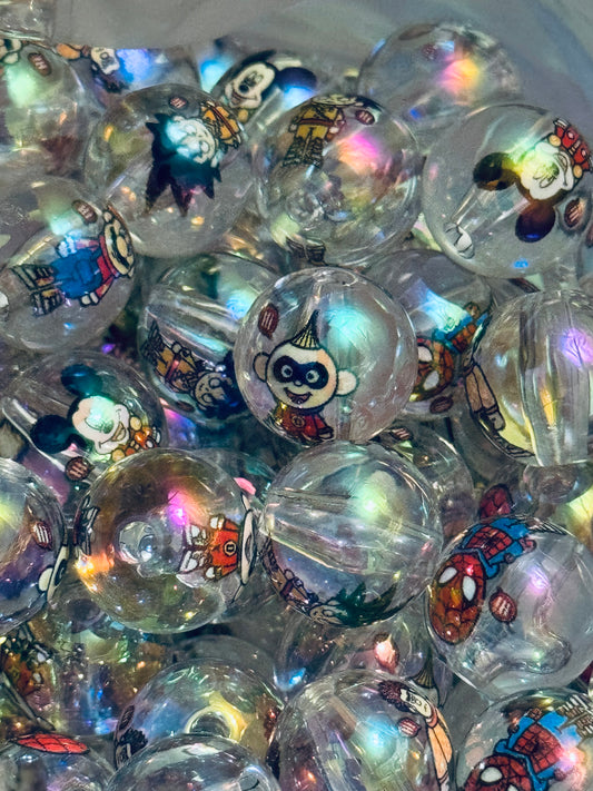 16mm Character Mix Acrylic Beads-10pack