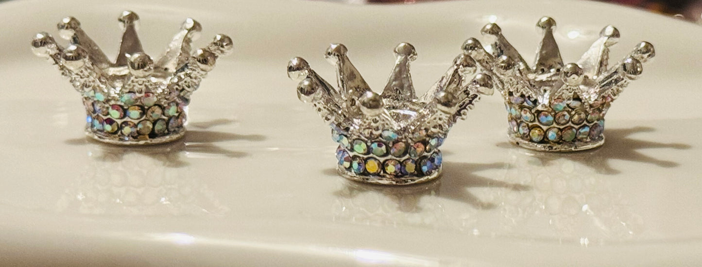 Rhinestone Large Silver  Metal Crown-1