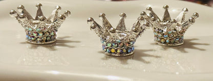 Rhinestone Large Silver  Metal Crown-1