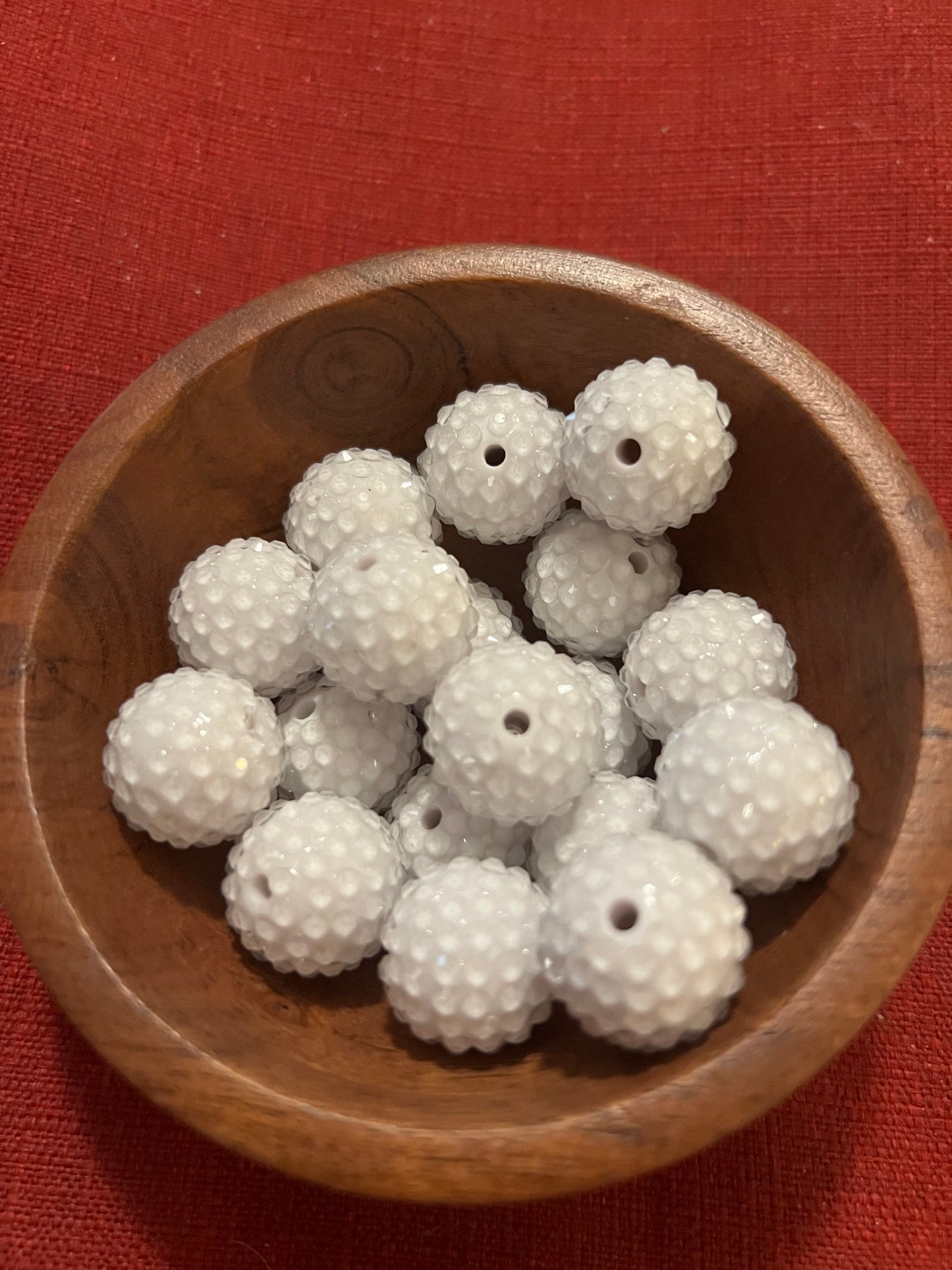 White Clouds Acrylic Rhinestone Jelly Bead 20 mm -1