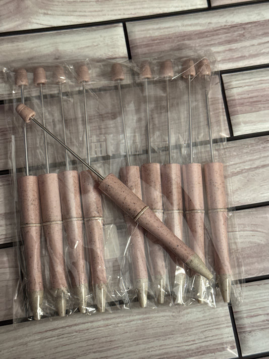 Light Pink speckled egg beadable pen-10 pack