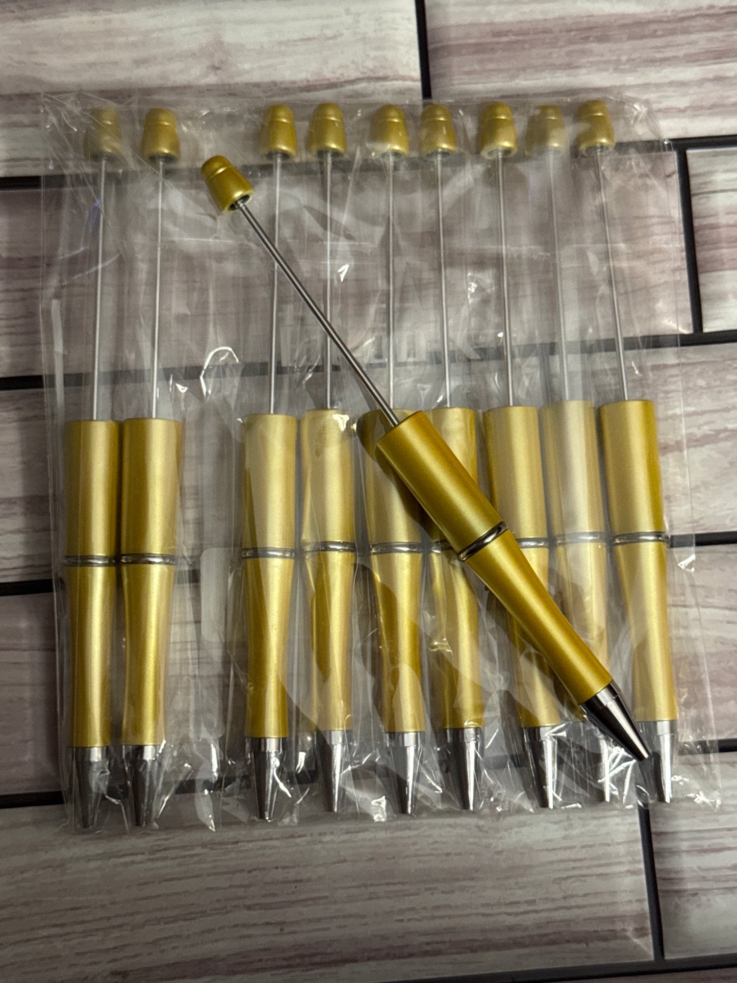 Yellow Gold Beadable Pen-10 pack