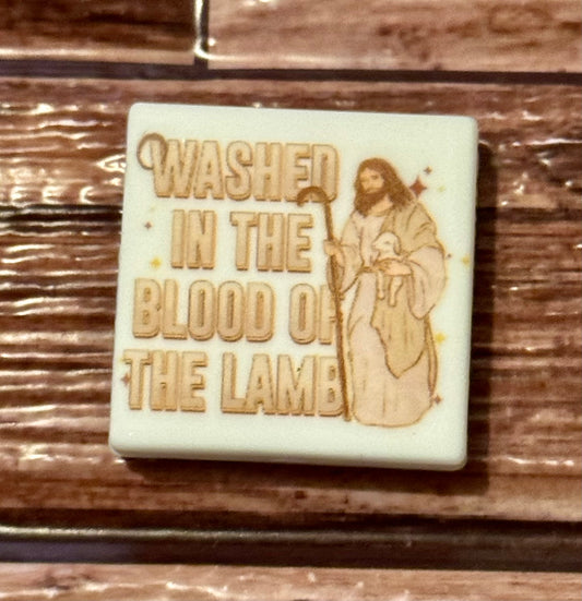 Washed in the Blood of the Lamb Jesus Silicone custom bead-1 bead