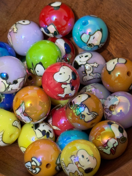 Snoop- doggie #2 mix Acrylic 16 mm beads pack-pack 10