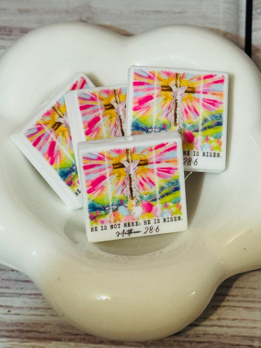 He is not here he has risen Silicone bead -1