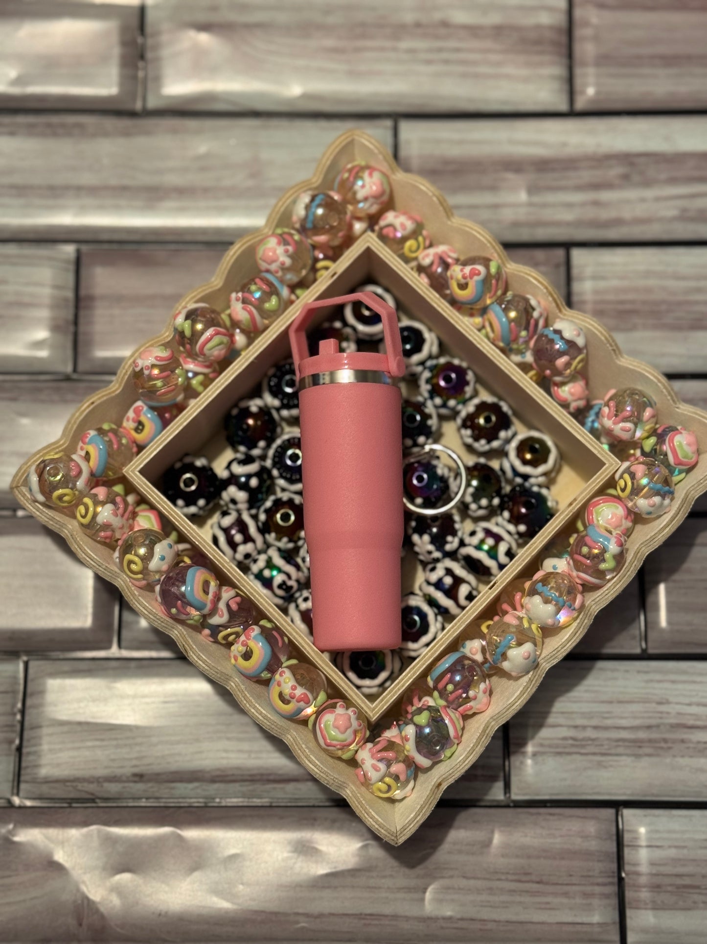 Sports Mini Tumbler Keychain Pink