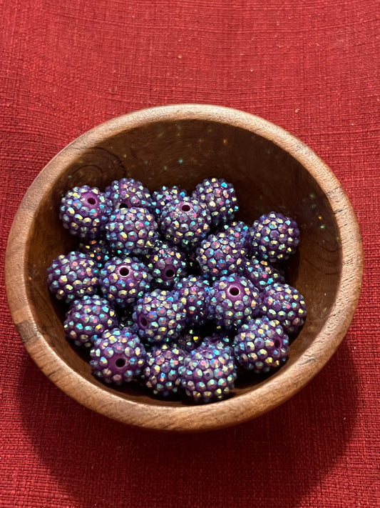 Purple Nights Rhinestone Jelly Bead 16 mm -1