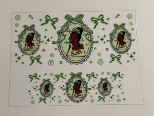 Frog princess with Bows UV DTF for Mini Tumblers