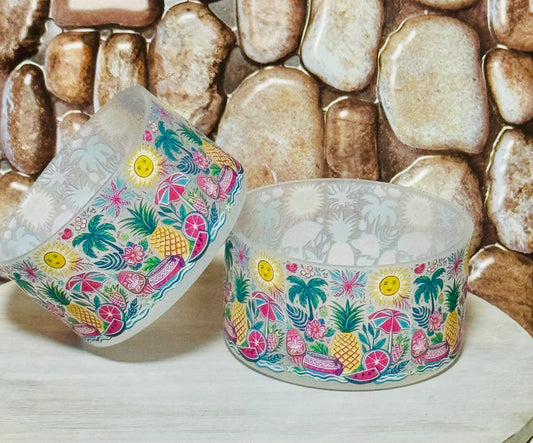 Summer Pineapple Fun Silicone Tumbler Clear Boot-1