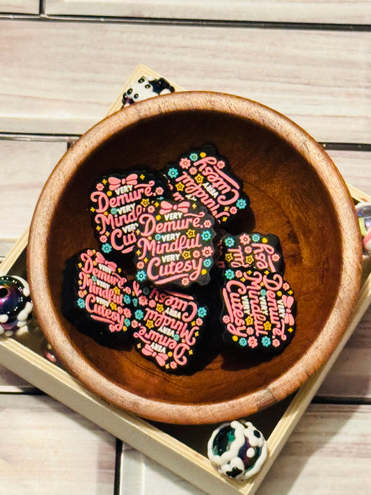 Demure- Black Silicone Focal Bead-1 bead