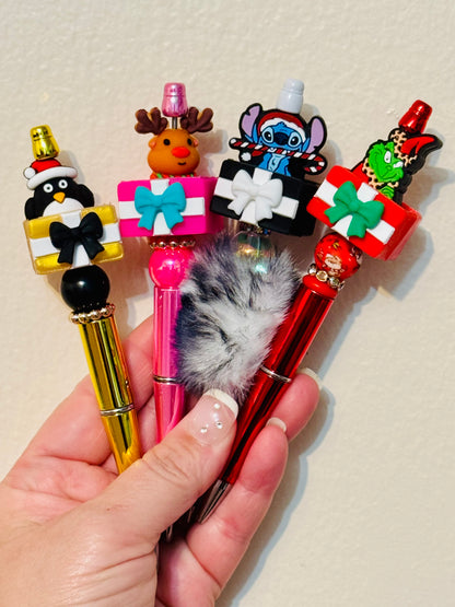 3D Hollow Gift boxes Presents with bow Silicone Focal bead-1