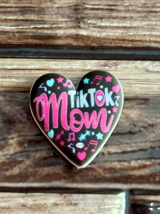 Tik tok Mom Heart Silicone Focal bead-1